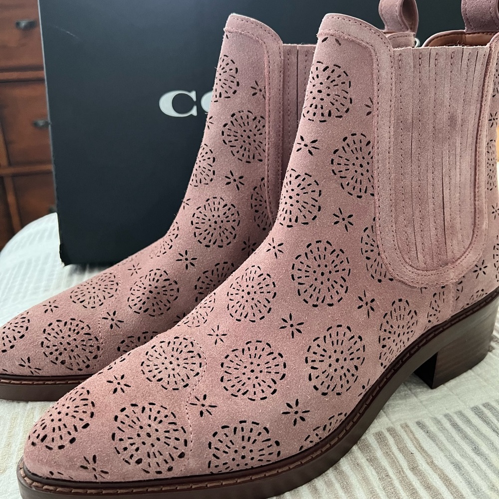 Coach ankle boots, Dusty Rose size 10 b